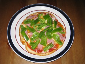 Pan-Fried Pizza: Ham and Green Pepper